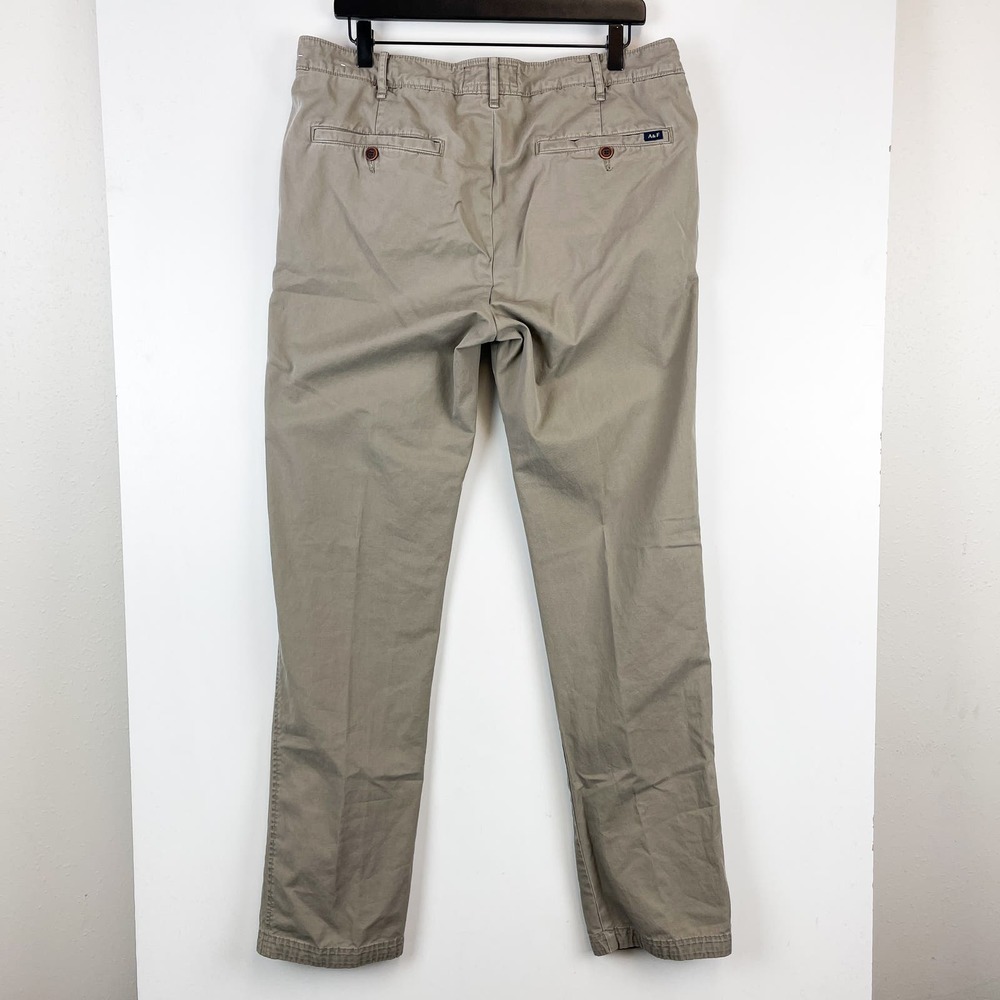 Abercrombie & Fitch Mens (34x32) Slim Straight Chino Pants Beige Cotton - Picture 4 of 10